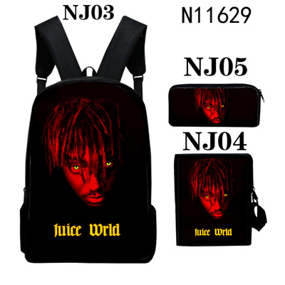 16″Juice Wrld Backpack School Bag+Messenger Bag+Pencil Bag - Image 3