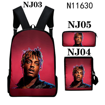 16″Juice Wrld Backpack School Bag+Messenger Bag+Pencil Bag - Image 4