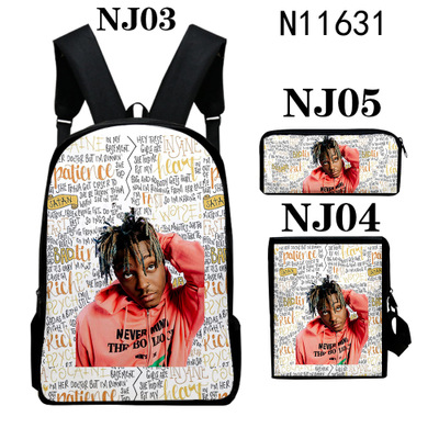 16″Juice Wrld Backpack School Bag+Messenger Bag+Pencil Bag - Image 5