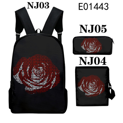 16″Juice Wrld Backpack School Bag+Messenger Bag+Pencil Bag - Image 10