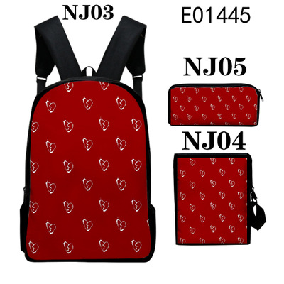 16″Juice Wrld Backpack School Bag+Messenger Bag+Pencil Bag - Image 12