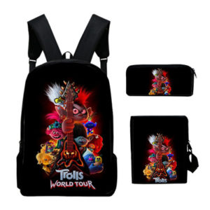 16″Trolls Backpack School Bag+Messenger Bag+Pencil Bag