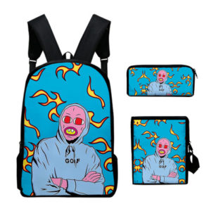 16″Tyler The Creator Backpack School Bag+Messenger Bag+Pencil Bag