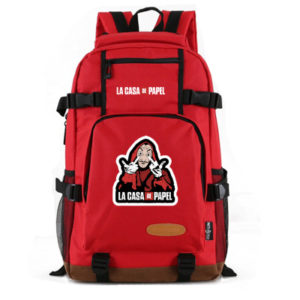 La casa de papel Money Heist Backpack School Bag Black Red Blue