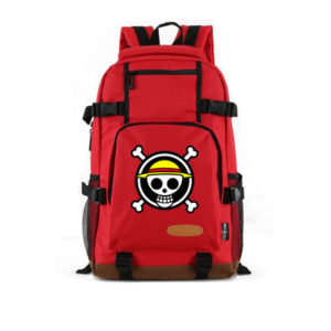 One Piece Backpack School Bag Black Red Blue