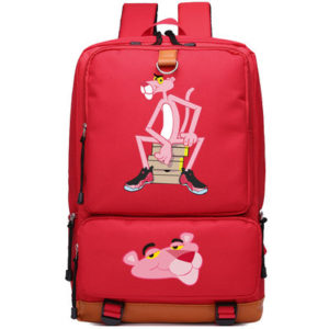 Pink Panther Canvas Backpack Shoulder School Bag