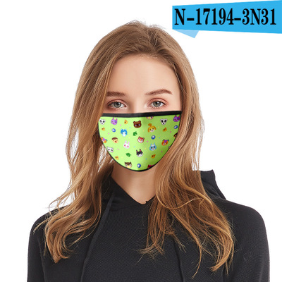 Reusable Facial Protection Cover with Animal Crossing Pattern Washable Anti-Fog Dust-Proof Cotton Full Face Protection Masks - Image 13