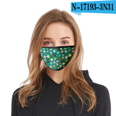 Reusable Facial Protection Cover with Animal Crossing Pattern Washable Anti-Fog Dust-Proof Cotton Full Face Protection Masks - Image 14