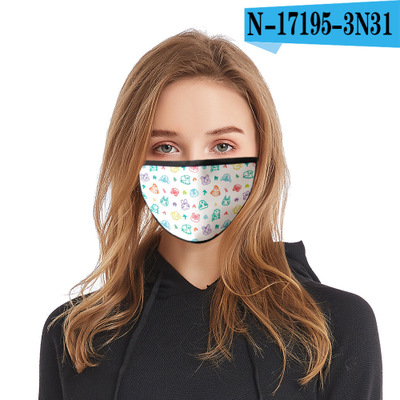 Reusable Facial Protection Cover with Animal Crossing Pattern Washable Anti-Fog Dust-Proof Cotton Full Face Protection Masks - Image 12