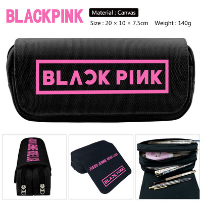 BLACK PINK Pen Case Student's Large Capacity Pencil Bag