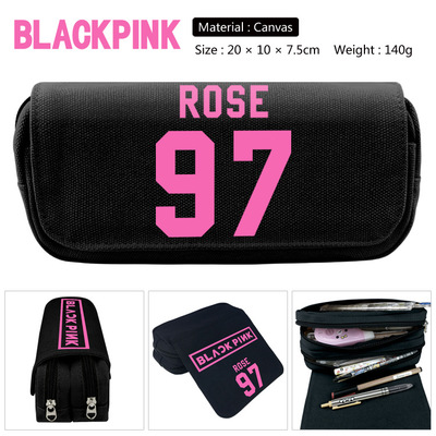 BLACK PINK Pen Case Student's Large Capacity Pencil Bag - Image 3