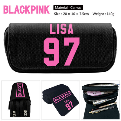 BLACK PINK Pen Case Student's Large Capacity Pencil Bag - Image 5
