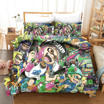 Splatoon 2 Comfortable Bedding Three-Piece Soft and Breathable Duvet Cover - Image 26