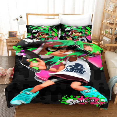 Splatoon 2 Comfortable Bedding Three-Piece Soft and Breathable Duvet Cover - Image 31
