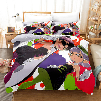Splatoon 2 Comfortable Bedding Three-Piece Soft and Breathable Duvet Cover - Image 21