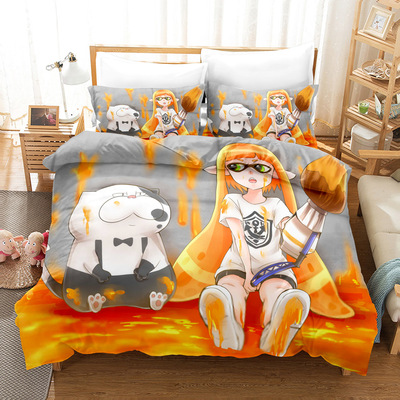 Splatoon 2 Comfortable Bedding Three-Piece Soft and Breathable Duvet Cover - Image 24