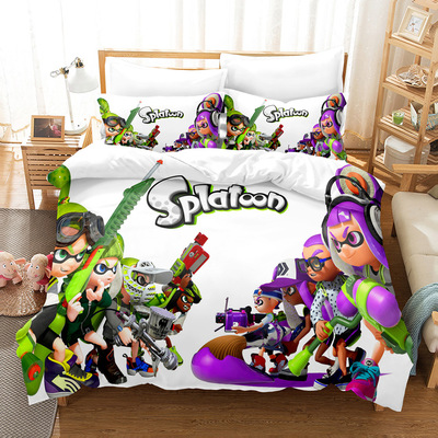 Splatoon 2 Comfortable Bedding Three-Piece Soft and Breathable Duvet Cover - Image 18