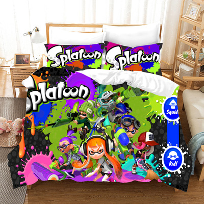 Splatoon 2 Comfortable Bedding Three-Piece Soft and Breathable Duvet Cover - Image 20