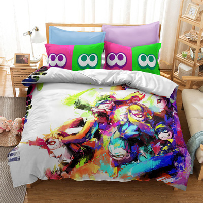 Splatoon 2 Comfortable Bedding Three-Piece Soft and Breathable Duvet Cover - Image 14