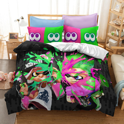 Splatoon 2 Comfortable Bedding Three-Piece Soft and Breathable Duvet Cover - Image 16