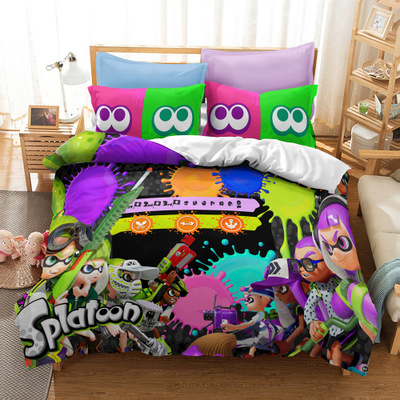 Splatoon 2 Comfortable Bedding Three-Piece Soft and Breathable Duvet Cover - Image 4