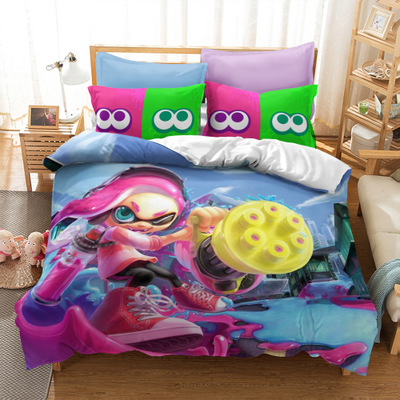 Splatoon 2 Comfortable Bedding Three-Piece Soft and Breathable Duvet Cover - Image 5