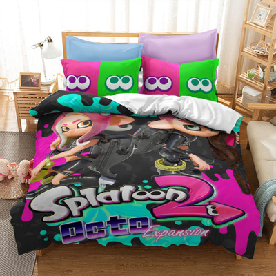 Splatoon 2 Comfortable Bedding Three-Piece Soft and Breathable Duvet Cover - Image 7