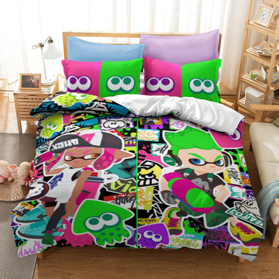 Splatoon 2 Comfortable Bedding Three-Piece Soft and Breathable Duvet Cover - Image 8