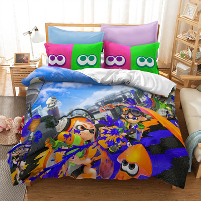 Splatoon 2 Comfortable Bedding Three-Piece Soft and Breathable Duvet Cover - Image 9