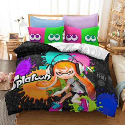 Splatoon 2 Comfortable Bedding Three-Piece Soft and Breathable Duvet Cover - Image 10
