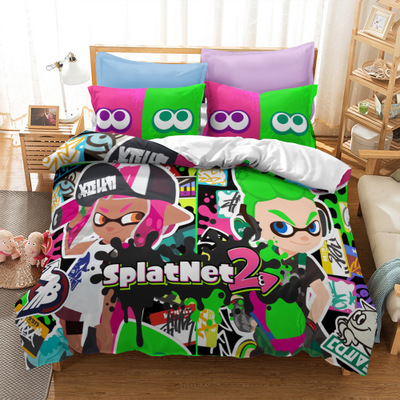 Splatoon 2 Comfortable Bedding Three-Piece Soft and Breathable Duvet Cover - Image 11