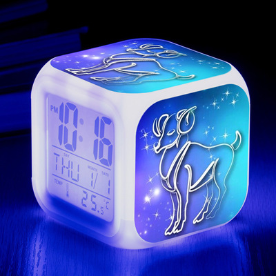 Twelve constellations 7 Colors Change Digital Alarm LED Clock - Image 12