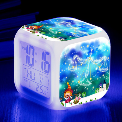 Twelve constellations 7 Colors Change Digital Alarm LED Clock - Image 5