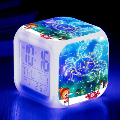 Twelve constellations 7 Colors Change Digital Alarm LED Clock