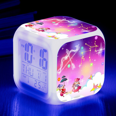 Twelve constellations 7 Colors Change Digital Alarm LED Clock - Image 6