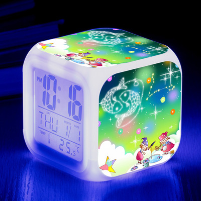 Twelve constellations 7 Colors Change Digital Alarm LED Clock - Image 7