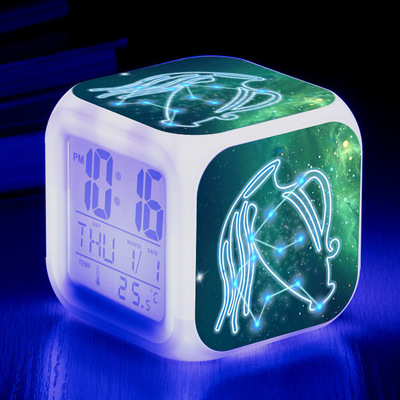 Twelve constellations 7 Colors Change Digital Alarm LED Clock - Image 8