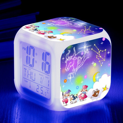 Twelve constellations 7 Colors Change Digital Alarm LED Clock - Image 10