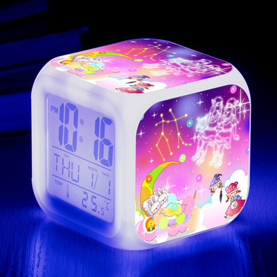 Twelve constellations 7 Colors Change Digital Alarm LED Clock - Image 11