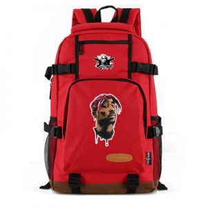 2pac Backpack School Bag Black Red Blue