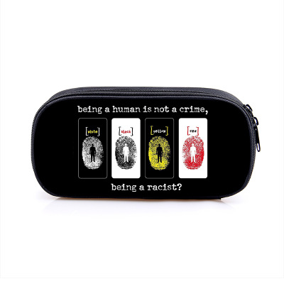 No to Racism Pen Case Student’s Large Capacity Pencil Bag - Image 3