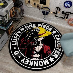 One Piece Monkey·D·Luffy Ultra Soft Indoor Modern Area Rugs Fluffy Living Room Carpets Suitable for Children Bedroom Round