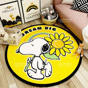 Snoopy Ultra Soft Indoor Modern Area Rugs Fluffy Living Room Carpets Suitable for Children Bedroom Round