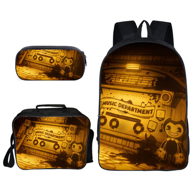 16″Bendy and the Ink Machine Backpack School Bag+Lunch Bag+Pencil Bag - Image 8