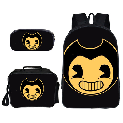 16″Bendy and the Ink Machine Backpack School Bag+Lunch Bag+Pencil Bag - Image 5