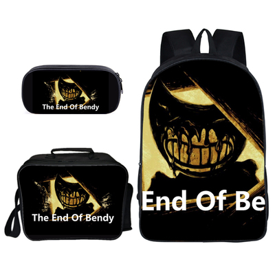 16″Bendy and the Ink Machine Backpack School Bag+Lunch Bag+Pencil Bag - Image 6