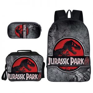 16″Jurassic World Backpack School Bag+Lunch Bag+Pencil Bag