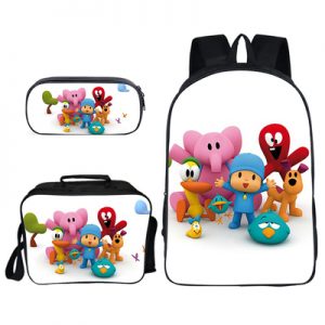 16″POCOYO Backpack School Bag+Lunch Bag+Pencil Bag