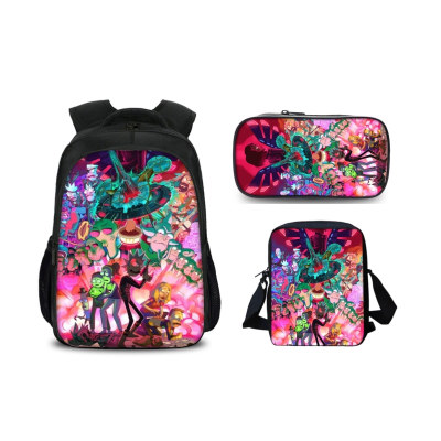 16″Rick and Morty Backpack School Bag+Shoulder Bag+Pencil Bag - Image 6