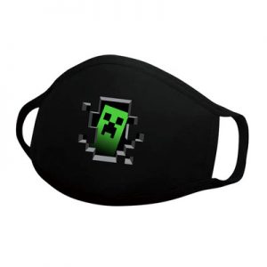 Reusable Facial Protection Cover with Creeper Pattern Washable Anti-Fog Dust-Proof Cotton Full Face Protection Masks